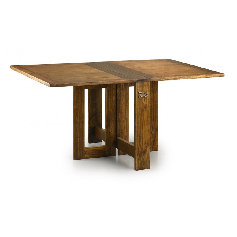 Mesa de comedor de jardín Laos de Madera plegable 2 alas de 165x90x78 cm.