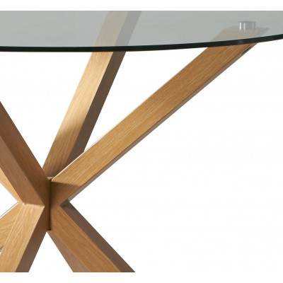 Mesa de Comedor Sibuya Redonda de Cristal Templado de 114 cm
