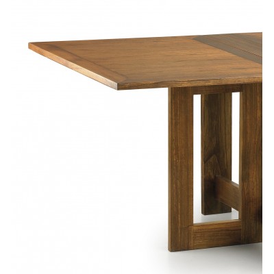 Mesa de comedor de jardín Laos de Madera plegable 2 alas de 165x90x78 cm.
