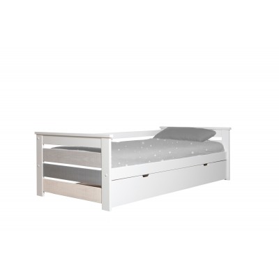 Cama nido Mikonos de Madera Blanco-Multicolor C/Somier Arrastre