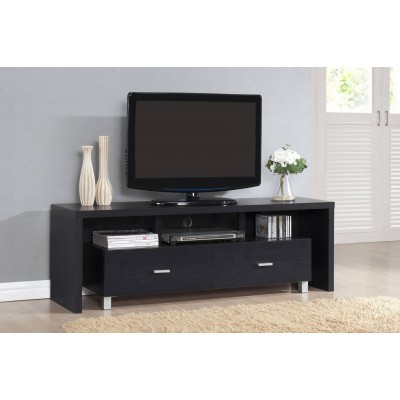 mesa de televisión 2 cajones negro