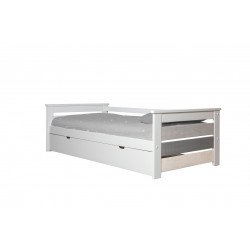 Cama nido Mikonos de Madera Blanco-Multicolor C/Somier Arrastre