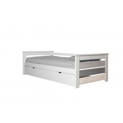 Cama nido Mikonos de Madera Blanco-Multicolor C/Somier Arrastre