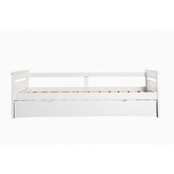Cama nido Mikonos de Madera Blanco/Multicolor c/Somier Arrastre