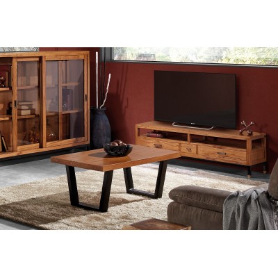 MUEBLE TV NATURAL MADERA-HIERRO DE 150CM