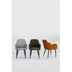 Sillón Laude pana Gris, Verde Oscuro, Teja
