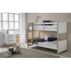 Litera Clara de DM Lacado Blanco y Madera de Pino