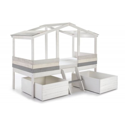 Set de cajones para Cama cabaña Robin de madera en color Blanco