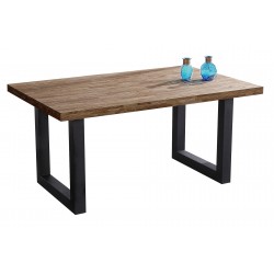 MESA COMEDOR FIJA LOFT ROBLE AMERICAN / NEGRO.
