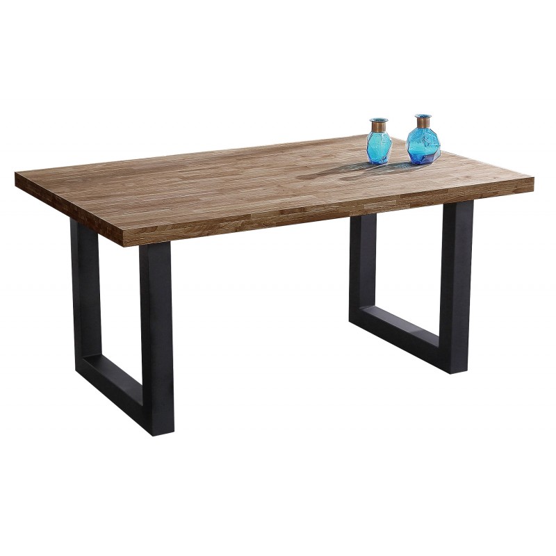 MESA COMEDOR FIJA LOFT ROBLE AMERICAN / NEGRO.