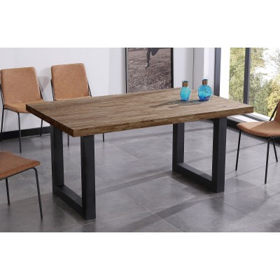 MESA COMEDOR FIJA LOFT ROBLE AMERICAN / NEGRO.