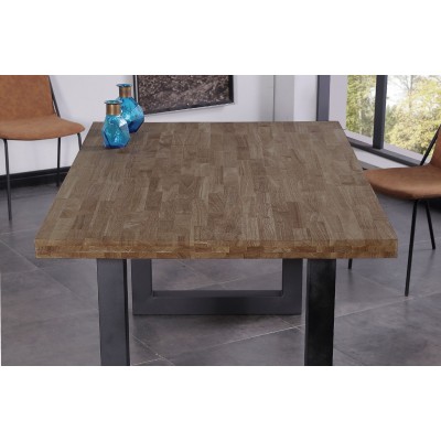 ▷ Mesa Escritorio Madera y Metal - Muebles Valencia ® Acabado Roble  American / Negro