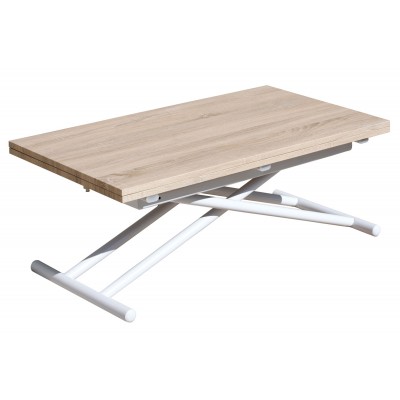 Mesa de Centro Upa Elevable y Extensible Roble/Blanco