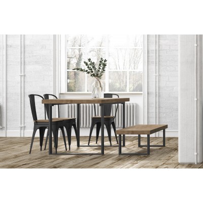Banco asiento Kove de Madera Roble / Metal Negro