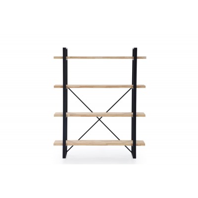 Estantería Alta Kove de 80 cm. Madera Roble - Metal Negro
