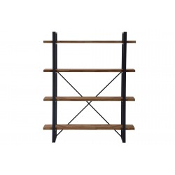 Estantería alta Kove 150 cm Madera Roble / Metal Negro