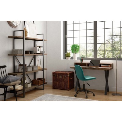 Estantería alta Kove 150 cm Madera Roble / Metal Negro