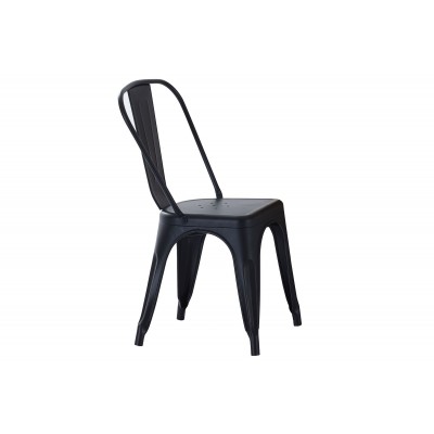 Pack de 4 Sillas de Metal Luxor Negro Mate