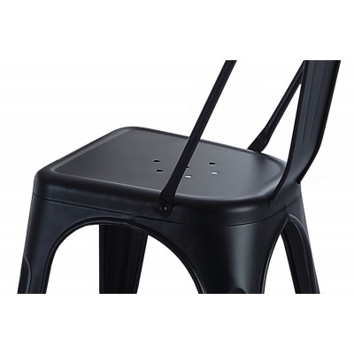 Pack de 4 Sillas de Metal Luxor Negro Mate