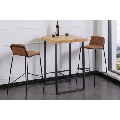 Mesa de Cocina Alta Kove 70 de Madera Roble / Metal Negro