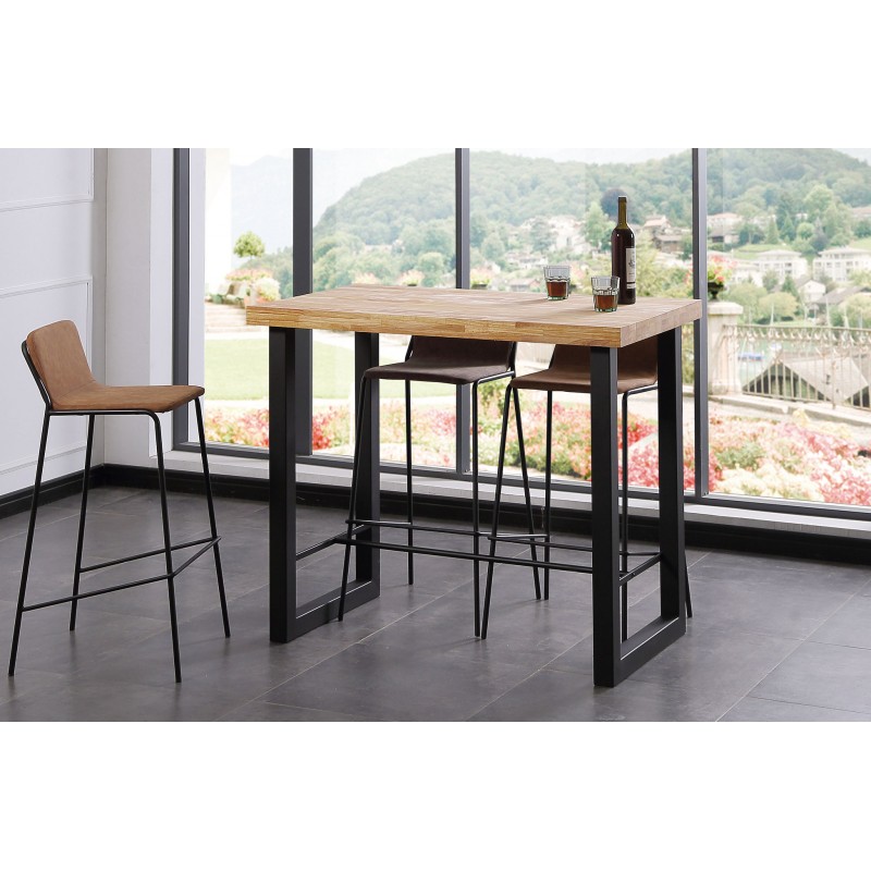 Mesa Alta Kove 120 de Madera Roble / Metal Negro