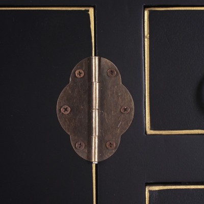 Detalle herraje Consola Oriental 2P 6C Lacado Negro 63x26x80 cm