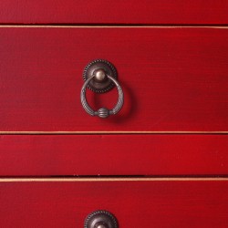 Detalle cajones Consola Oriental 4P 3C Lacado Rojo 95x26x90 cm