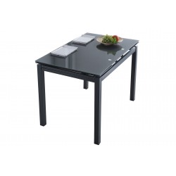 Mesa de Cocina Roma de 110x70 de Cristal Templado Extensible Gris