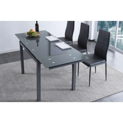 Mesa de Cocina Roma Cristal de 110x70 abierta a 170 cm