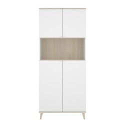 Mueble Auxiliar de Cocina Ada Blanco / Natural con 4 puertas y hueco