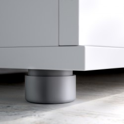 Detalle patas antihumedad del Armario multiusos 2 puertas y 3 estantes Blanco