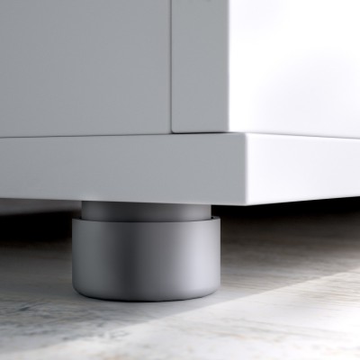 Detalle patas antihumedad del Armario multiusos 2 puertas y 3 estantes Blanco