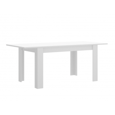 Mesa de Comedor Atlas Extensible de 140x90 cm. Blanco Brillo abierta