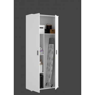 Armario Multiusos Escobero 2 Puertas Blanco