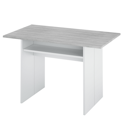 Mesa de cocina Consola de 120x35 desplegable Blanco / Cemento