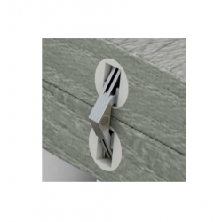 Detalle del Herraje de la Mesa de cocina Consola de 120x35 desplegable Blanco / Cemento
