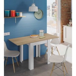 Mesa de Cocina Libro de 78x31 Blanco / Roble Natural