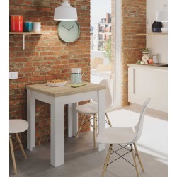 Mesa de Cocina Libro de 78x31 Blanco / Roble Natural