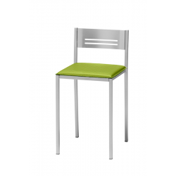 Pack de 2 Taburetes Petra de Aluminio y Tapizado Símil Piel Verde