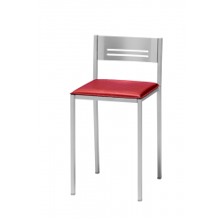 Pack de 2 Taburetes Petra de Aluminio y Tapizado Símil Piel Rojo
