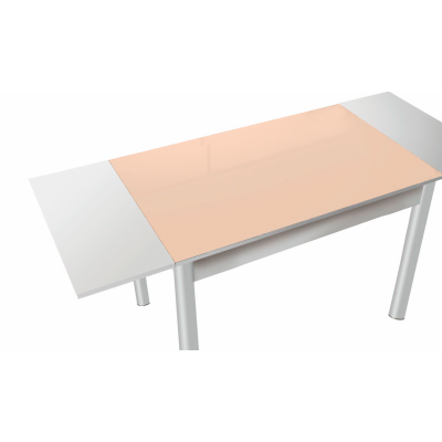 Mesa Pisa con las dos alas abiertas Beige
