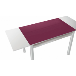 Mesa Pisa con las dos alas abiertas Berenjena