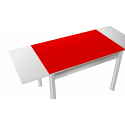 Mesa Pisa con las dos alas abiertas Roja