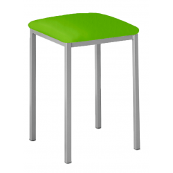 Taburetes Lana de Aluminio / Asiento Símil Piel Verde
