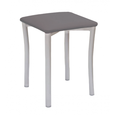 Taburete Pisa Aluminio / Asiento Símil Piel Grafito