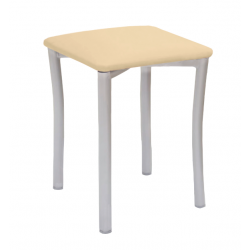 Pack 2 Taburetes Pisa Aluminio / Asiento Símil Piel Beige