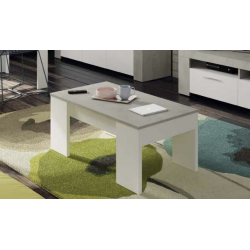 Mesa de Centro elevable Urban Blanco / Cemento de 100x50 cm.