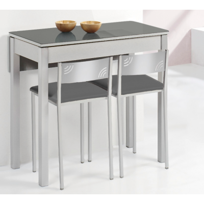 Mesa de Cocina Petra Extensible con 1 Ala caída de 110x55 cm. Grafito
