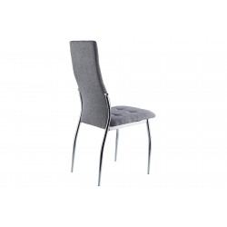 Silla de Comedor Dana Tapizada Gris / Pata Cromada