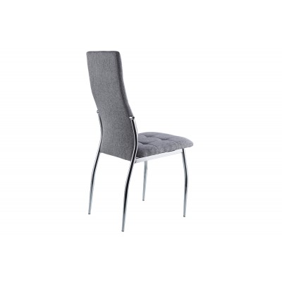 Silla de Comedor Dana Tapizada Gris / Pata Cromada